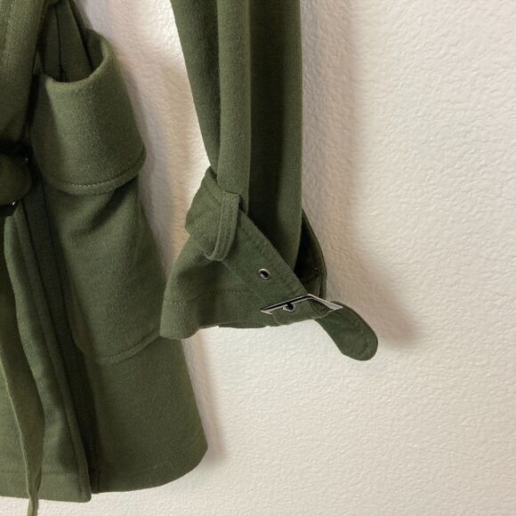 XXI by Forever 21 Button up Jacket with Belt Size L Green Knit Fitted Pockets - Picture 5 of 7